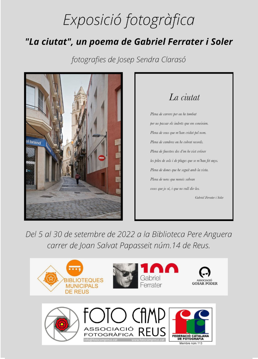 Imatge Exposició fotogràfica "La ciutat", un poema de Gabriel Ferrater i Soler.