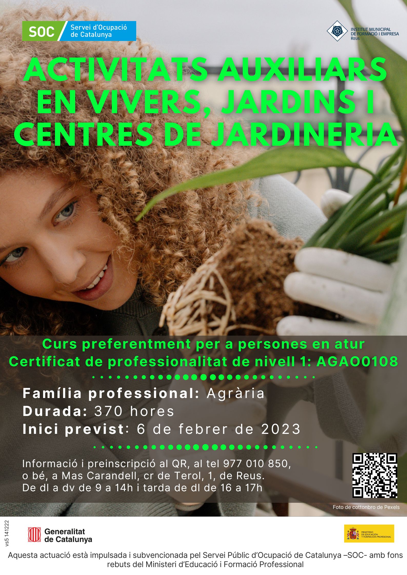 Imatge Sessió informativa del curs d'Activitats auxiliars en vivers, jardins i centres de jardineria (AGAO0108)