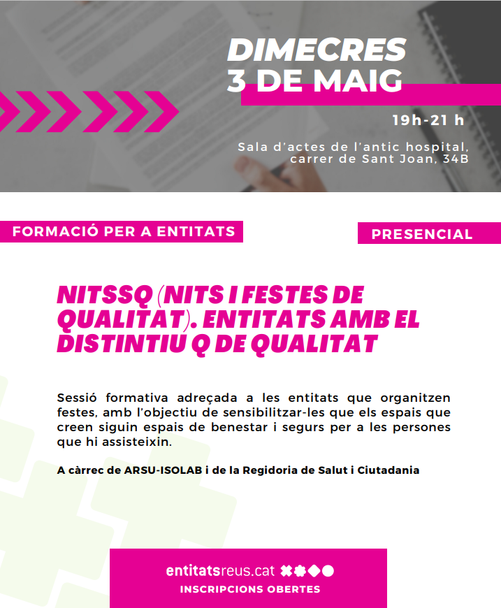 Imatge NITSSQ (Nits i festes de qualitat). Entitats amb el distintiu Q de qualitat