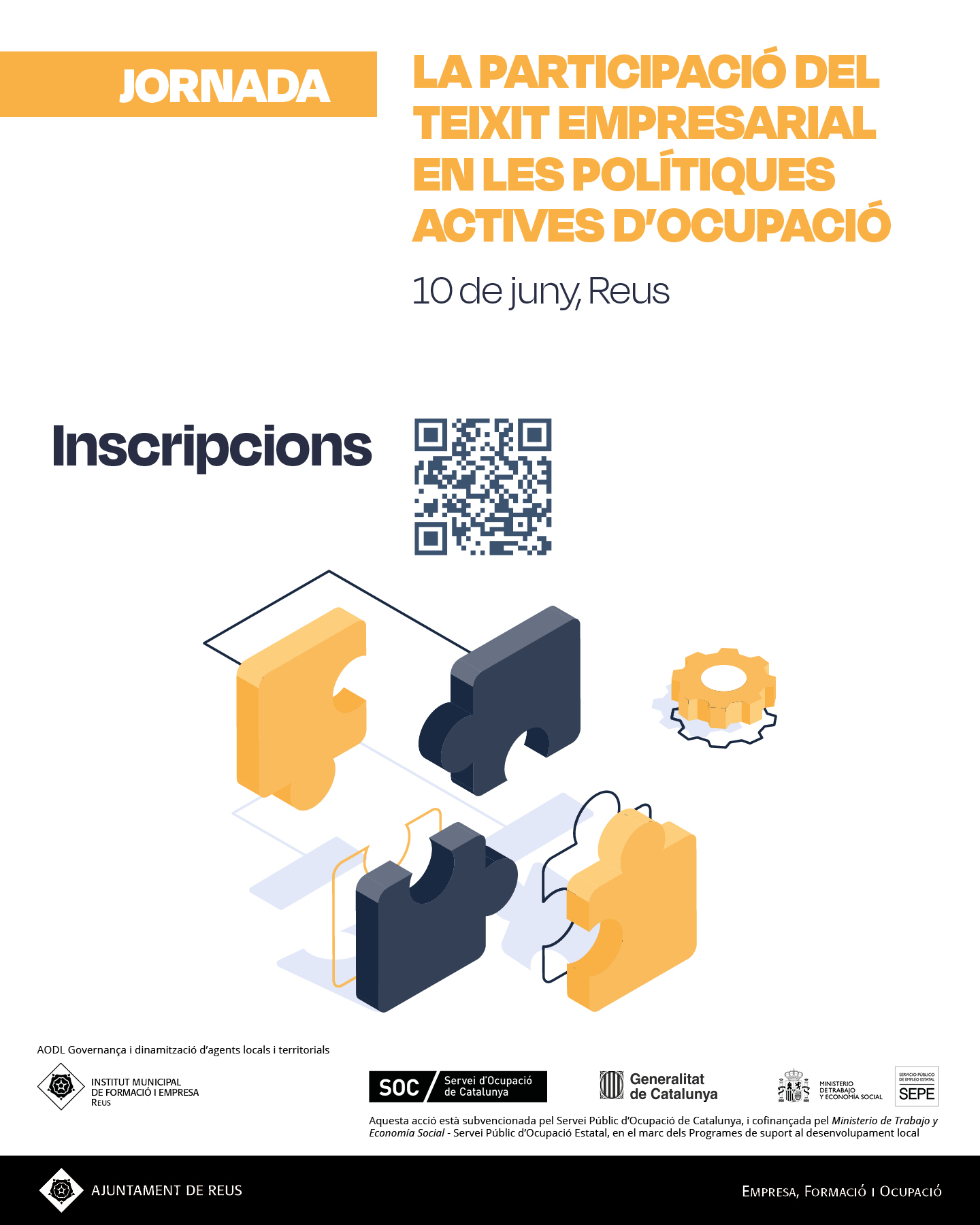 Imatge Jornada: La participació del teixit empresarial en les polítiques actives d'ocupació. Models de col·laboració publicoprivada