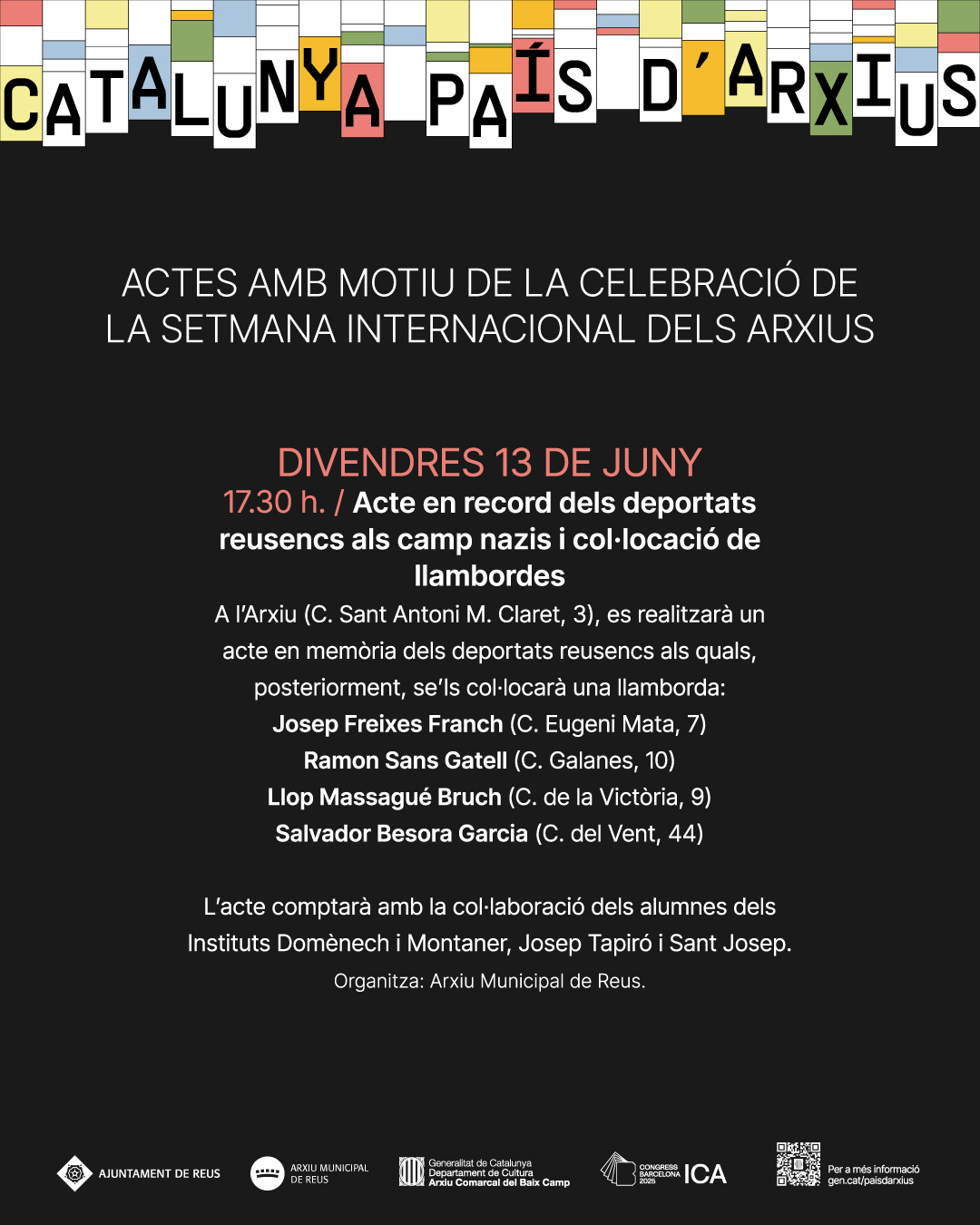 Imatge Acte en record dels deportats reusencs als camps nazis i col·locació de llambordes