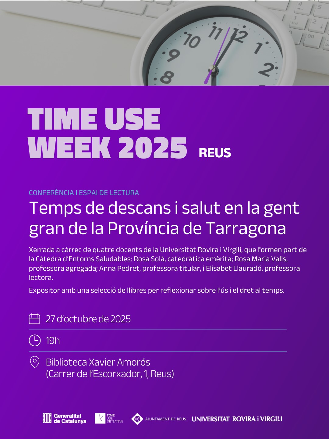 Imatge Conferència: «Temps de descans i salut en la gent gran de la Província de Tarragona»