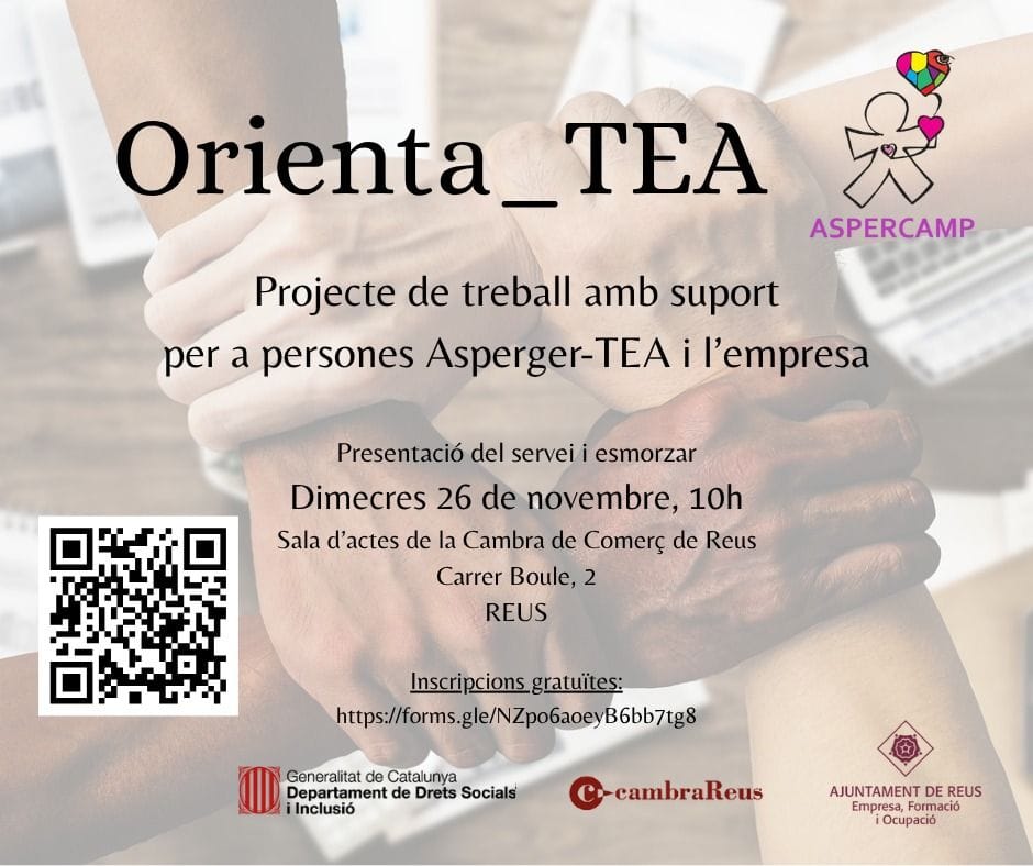 Imatge Presentació del projecte "Orienta_TEA" de suport per a persones amb Asperger-TEA i per a les empreses, a càrrec d'Aspercamp