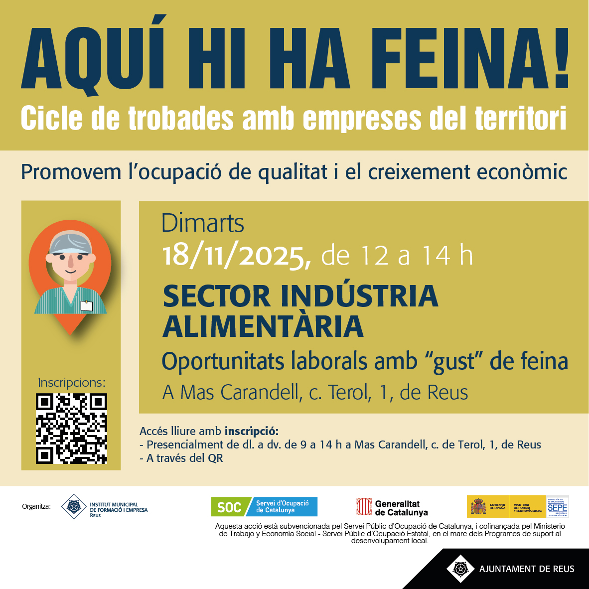 Imatge Aquí hi ha feina! Sector Indústria alimentària: oportunitats laborals amb "gust" de feina
